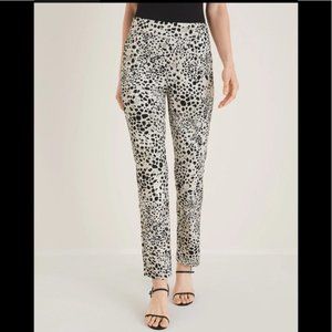 Chico's Black and White Spot-Print Cropped Pants